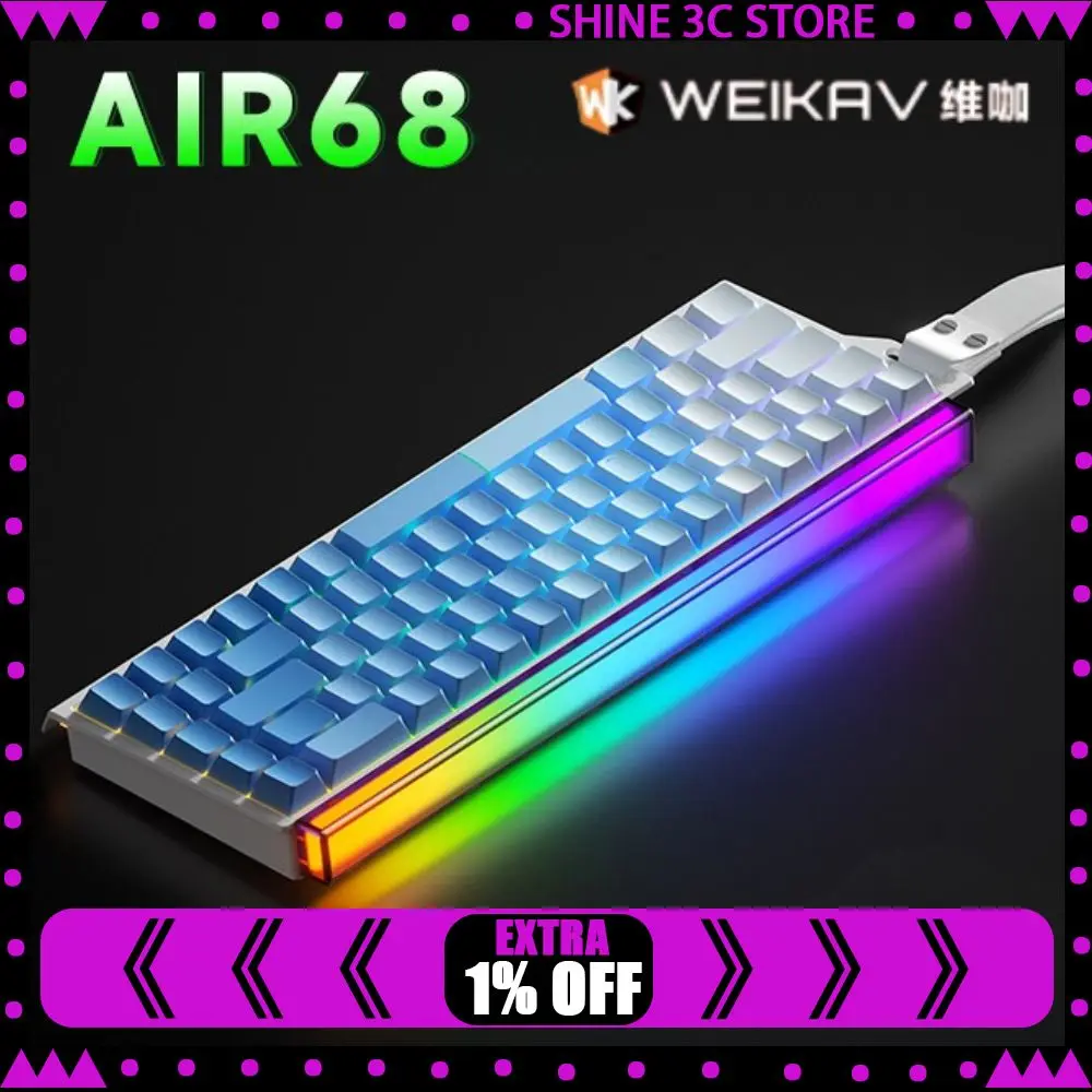 

Weikav Air68 Magnetic Keyboard Hot Swap Gasket 65 Percent 0.01RT Wired 8K Mechanical Gamed E-sports 0.125ms Low Delay Keyboard