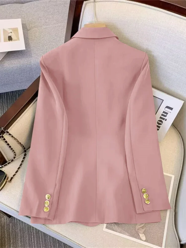 Jaket Blazer wanita, atasan tipis, Blazer wanita, jaket wanita, mode ramping, elegan, Musim Semi dan Gugur