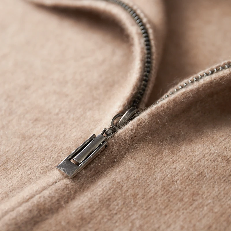 CHICUU Men's 100% Cashmere Cardigan Coat Thick Polo Long Sleeve Cashmere Sweater Autumn Winter Luxury Comfy Smart Casual Clothes