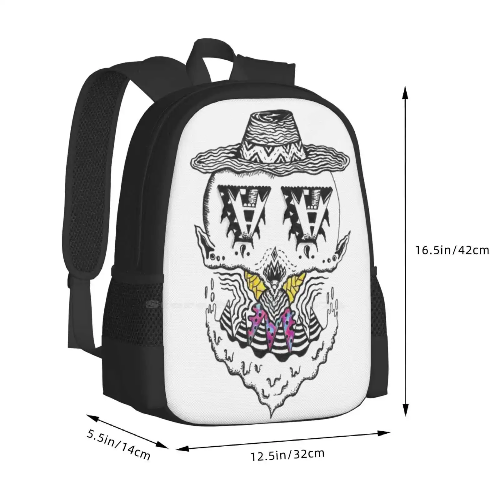 حقائب مدرسية C H I L L I N للمراهقات حقائب سفر للكمبيوتر المحمول Lydon Sherrington Ink Trippy Head أنماط سريالية Chillin