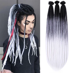 DAIRESS Synthetic Dreadlock Crochet Braids Thin Long Dreads Handmade Crochet Hair Reggae Hair Hip-Hop Style For Rock&Roll