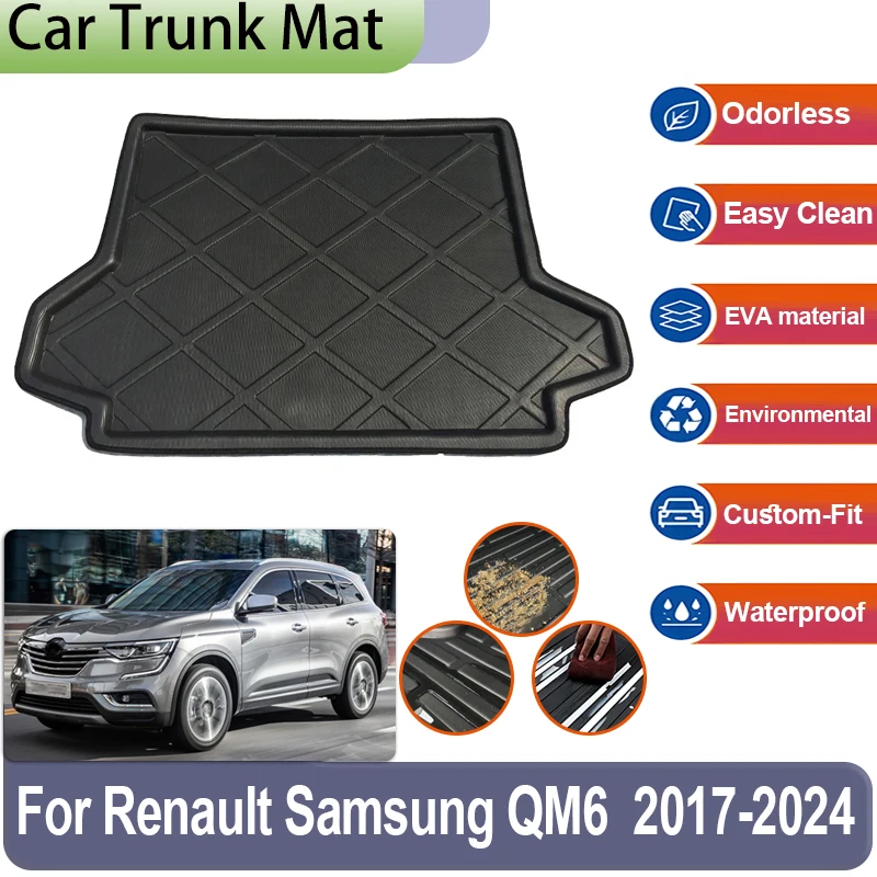For Renault Samsung QM6 Accessories Koleos 2 2016~2023 2020 2019 Trunk Mat Full Coverage Anti-Slip EVA Material Car Accessories
