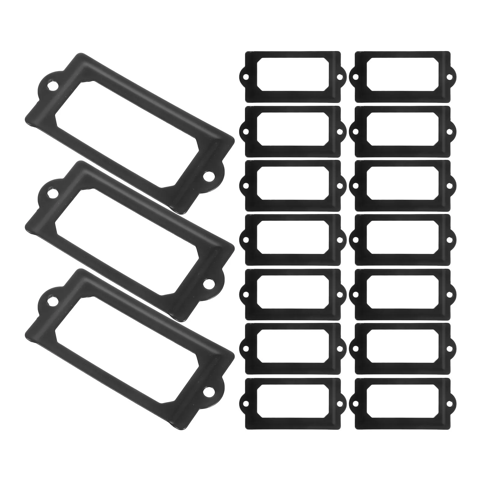 50 Sets File Drawer Cabinet Label Holder Iron Card Frame Tag Holder with Screws for Library Storage Office Organization