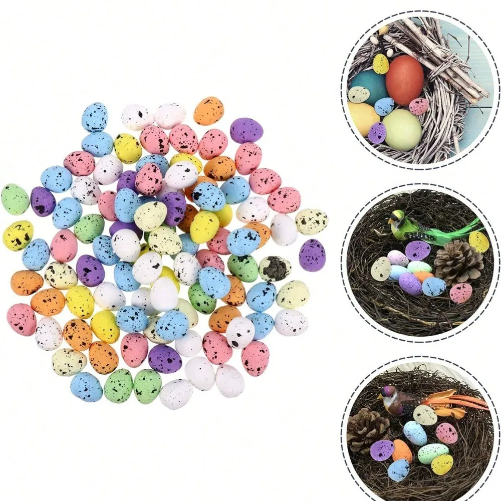 50 Stück Vogeleier gesprenkelte Mini 1,8–4 cm gefälschte Schaumseier für DIY-Handwerk, Ostern, Partyzubehör, Dekorationen, Fotografie-Requisite, Ornament – Detail 5