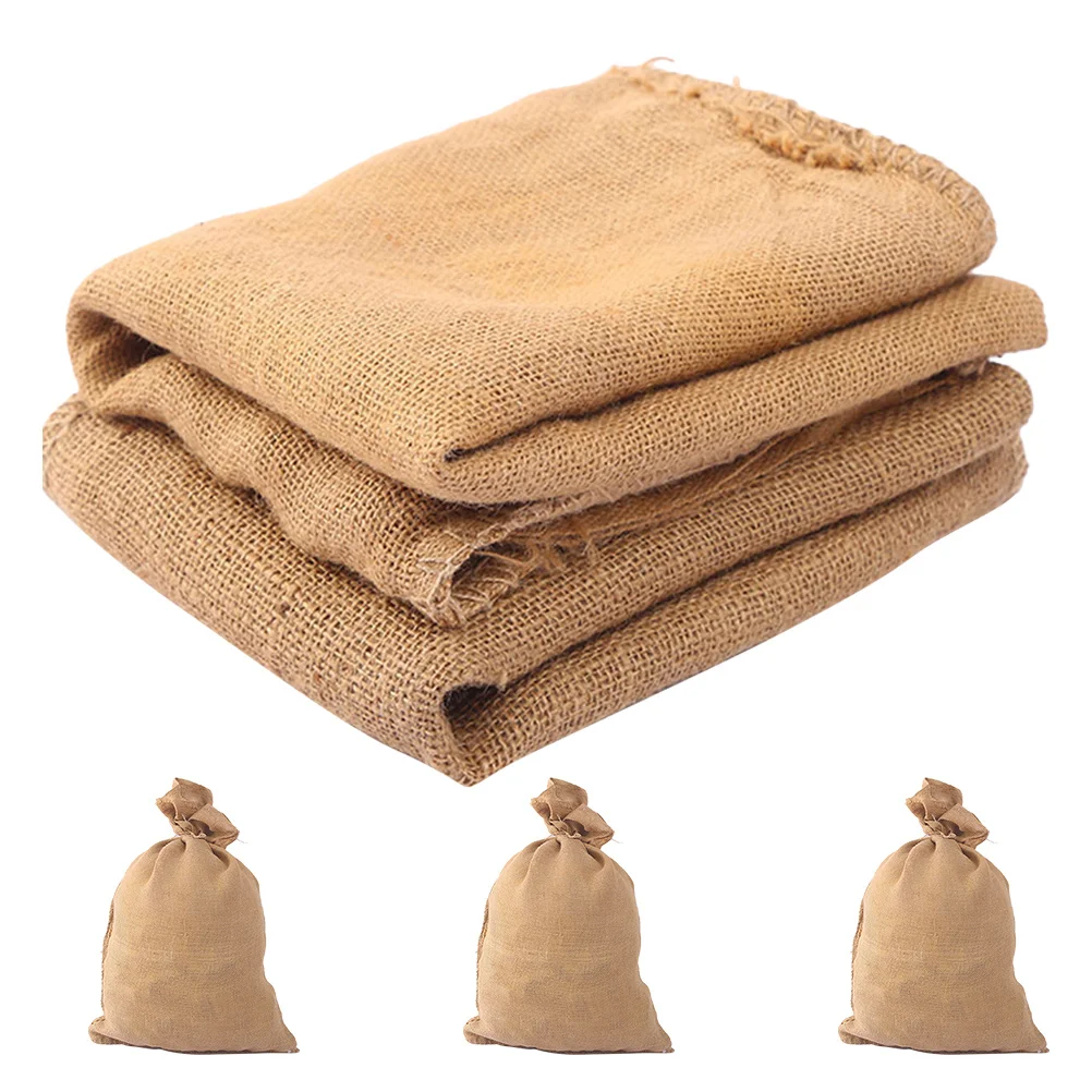 4 قطعة أكياس الخيش الكتان التحكم في الفيضانات كيس البطاطس الثقيلة النقل قابلة لإعادة الاستخدام تخزين المواد الغذائية متعددة الأغراض الاستخدام المنزلي