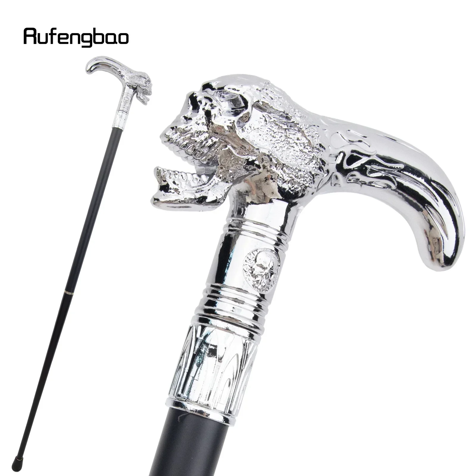 

White Skull Head Walking Cane Fashion Decorative Walking Stick Gentleman Performance stage Cane 92cm