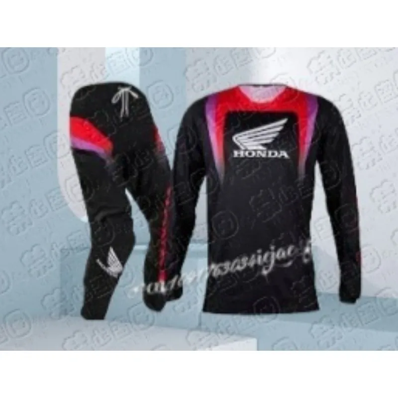 صيف جديد على الطرق الوعرة دراجة نارية ركوب تي شيرت التجفيف السريع تنفس طويلة الأكمام للرجال والنساء هوندا ركوب طويلة الأكمام