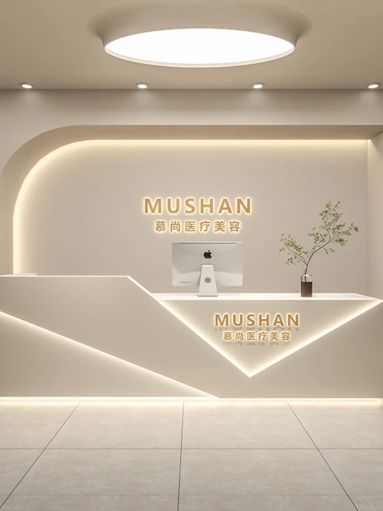 Hotel Front Desk Clothing Store Pavilion of Regimen Bar Modern Simple Reception Desk