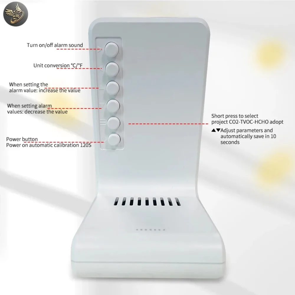 Multifunctional Digital Air Quality Monitor CO2 TVOC HCHO Meter Digital Temperature Humidity Tester Home Air Detector