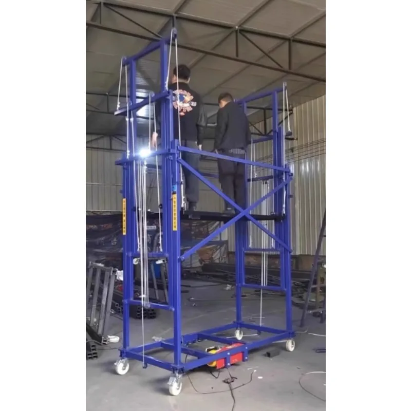 Электрический складной подъемник для леса, мобильная подъемная платформа длиной 1,5–12 метров с колесами, портативная и подходит для строительства.