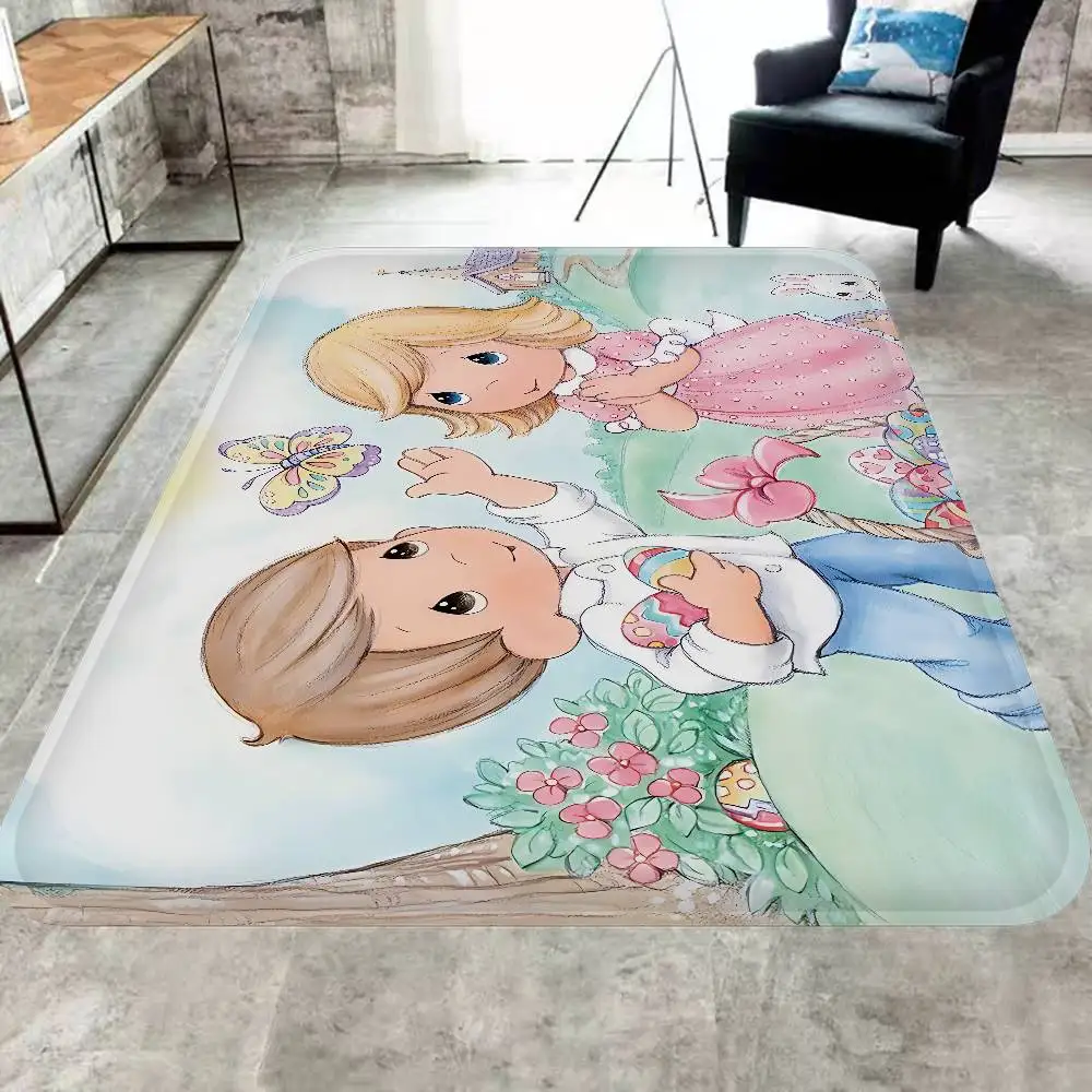 Precious Moments Cute Bathroom Mat Retro Multiple Choice Living Room Kitchen Rug Non-Slip Bedside Mats