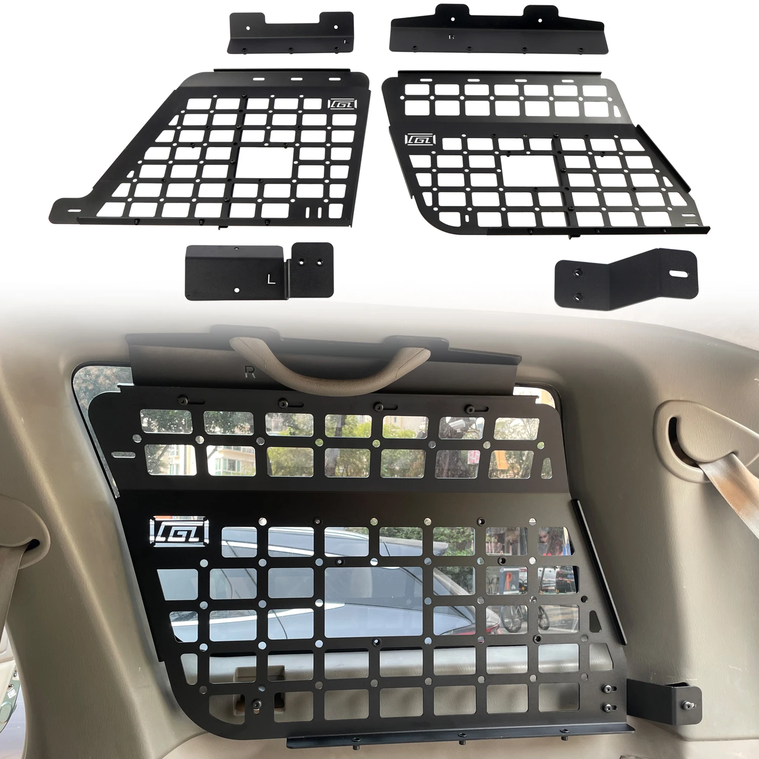 

for Nissan Patrol Y61 1997-2016 Modular Storage Panel System Rear Window Molle Panel Interior Rear Cargo Luggage Storage Carrier