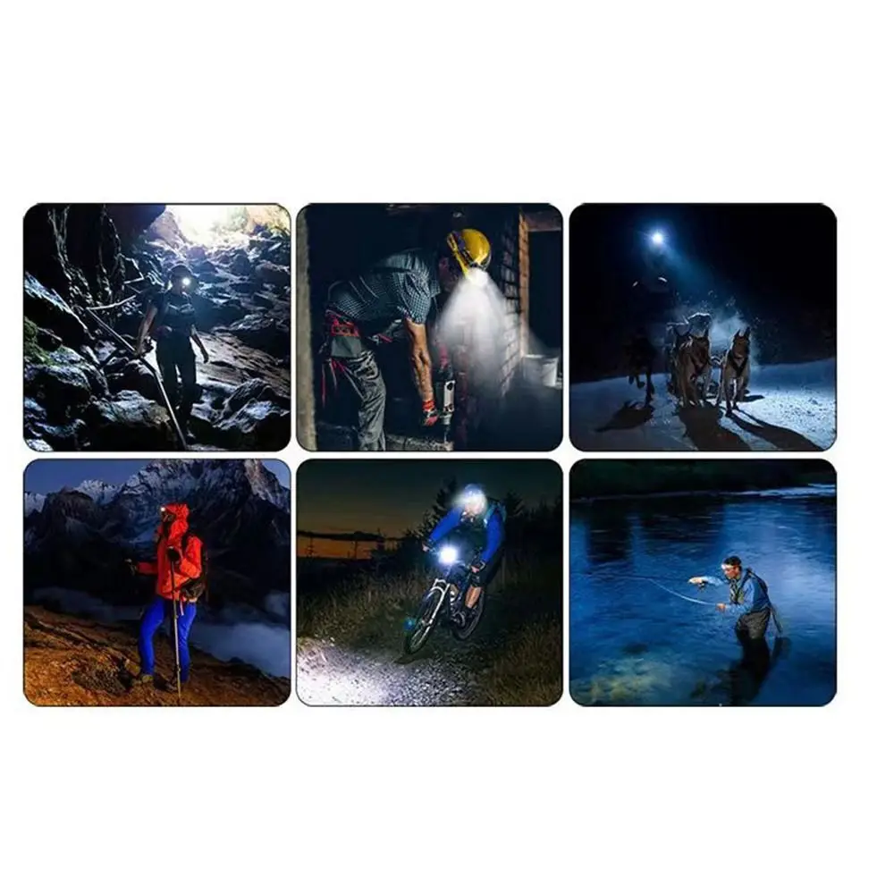 Headworn Super Bright Sensing Headlamp High-power Waterproof Head Torch USB Rechargeable LED Headlight Mining