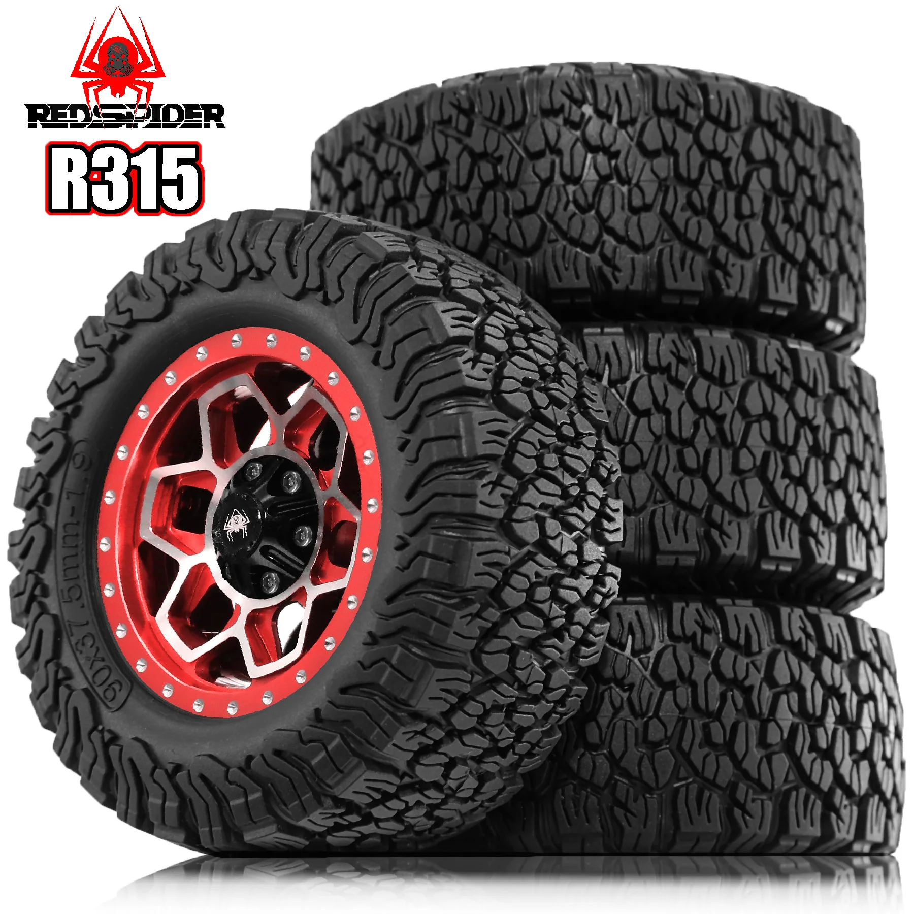 

1.9 Beadlock Wheels Crawler Mud Slingers Tires Set Metal Wheels for 1/12 RC Crawler MJX H12Y+ MN-128 MN82S LC79