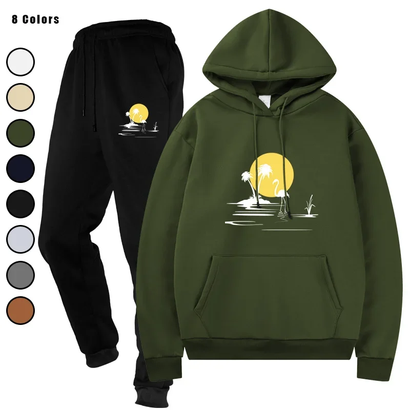 

Men's Two Pieces Sets Sports Suits Tracksuit Hoodies + Pants Running Fashion Casual Sweatshirts Sweatpants Men's Clothing