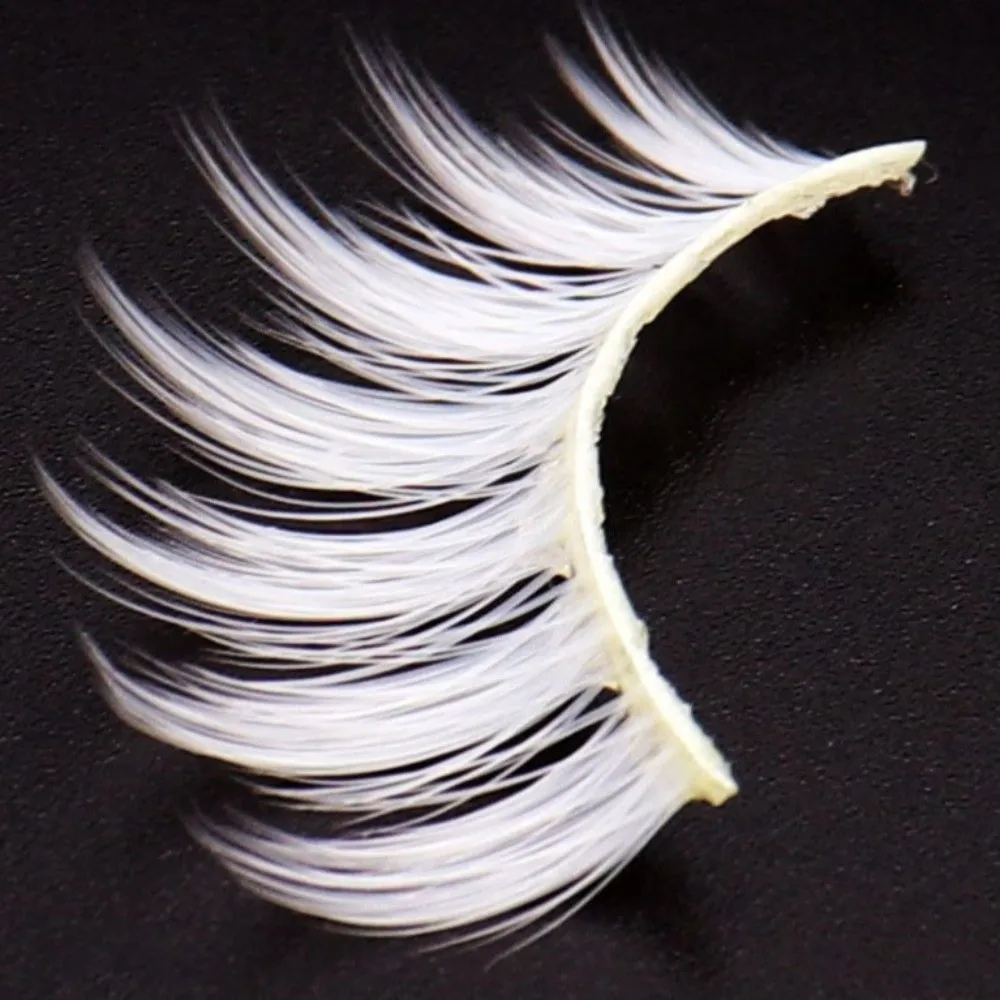 Makeup Tools Cosplay White Feather Lashes DIY Colorable False Eyelashes Extension Lashes stage performance