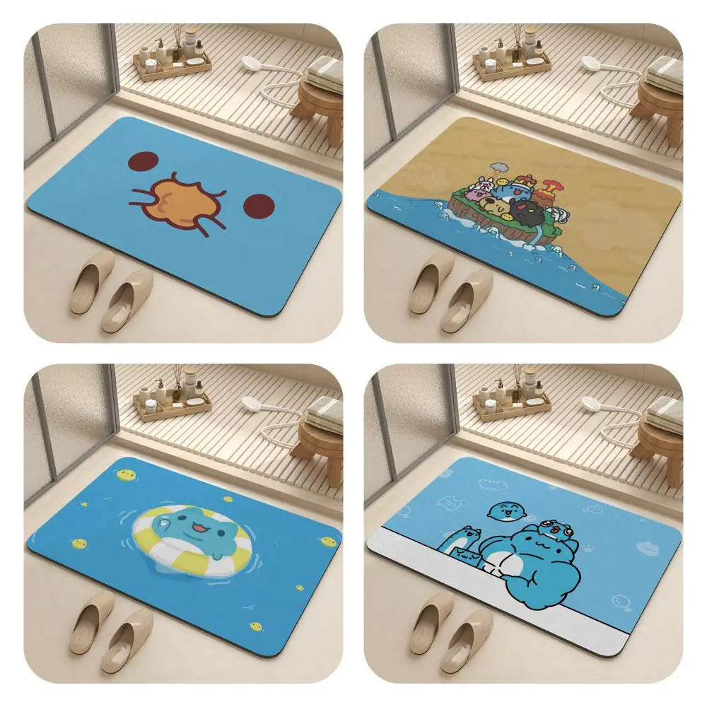 Напольный коврик из диатомовой грязи, коврик для ванной комнаты, одеяло для ванной, высококачественное супер впитывающее противоскользящее прочное Bugcat Capoo