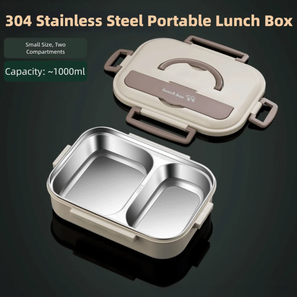 

Portable Insulated Lunch Box Eco-Friendly Durable Stainless Steel Lunch Box Leak-Proof Partition Lunch Box Office Worker