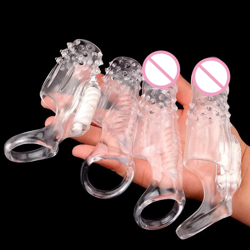 Vibrator Penis Sleeve Penis Enlargement Lock Sperm Foreskin Bondage Sleeve Delay Ejaculation Sex Toys for Men Couples