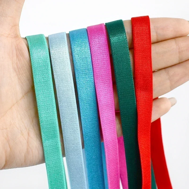 5/10/20M 6/8/10/15mm Elastic Band for Underwear Shoulder Straps Colored Polyester Rubber Bands Soft Belt Elasticity Webbing Trim