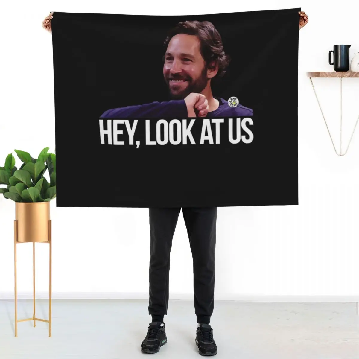 

Hey, look at us - Paul Rudd Throw Blanket Breathable Lightweight Blanket for Adults Kids