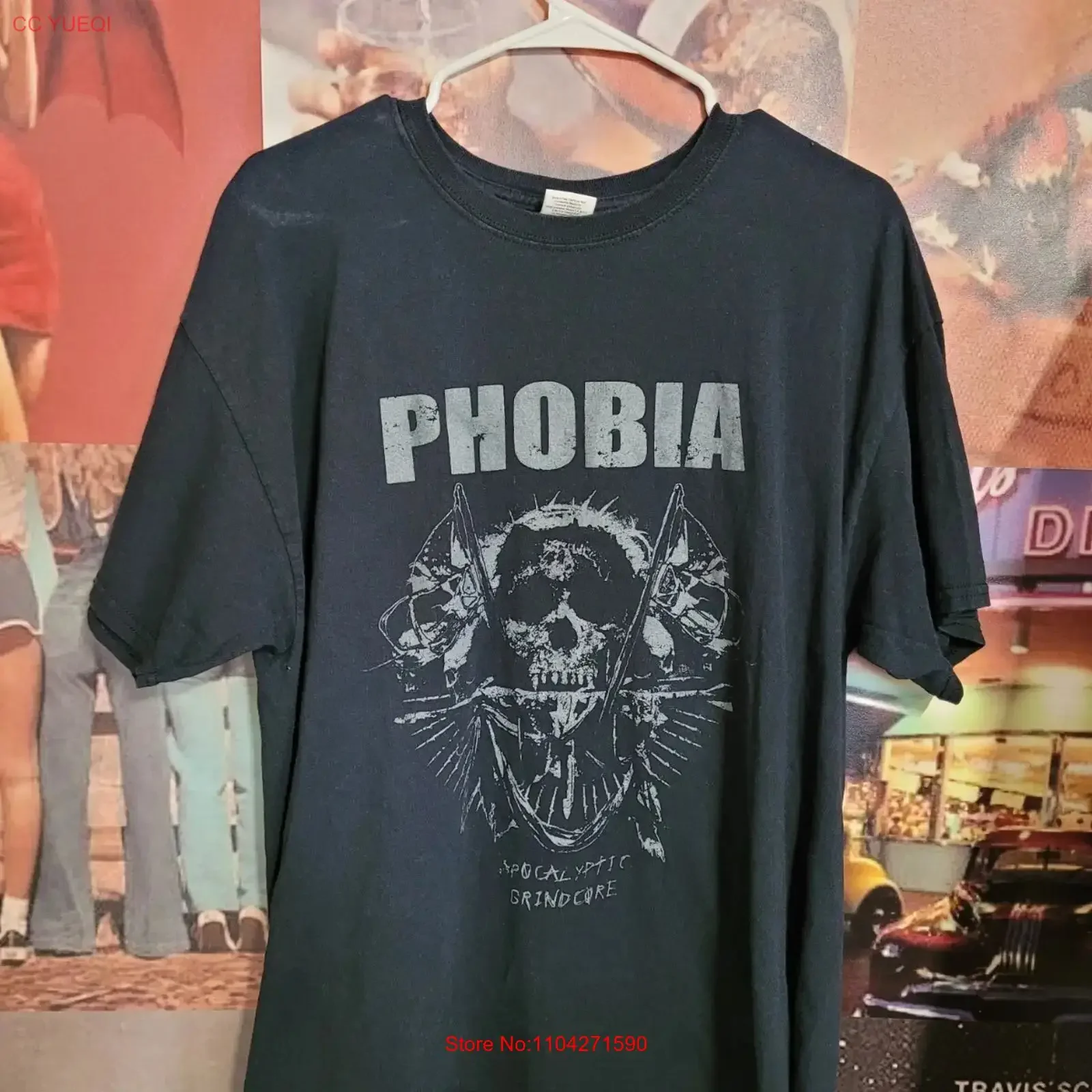 Vintage Y2K Early 2000s Phobia T Shirt Size XL Apocalyptic Grindcore Band vintage Washed Slightly graphic streetwear homme