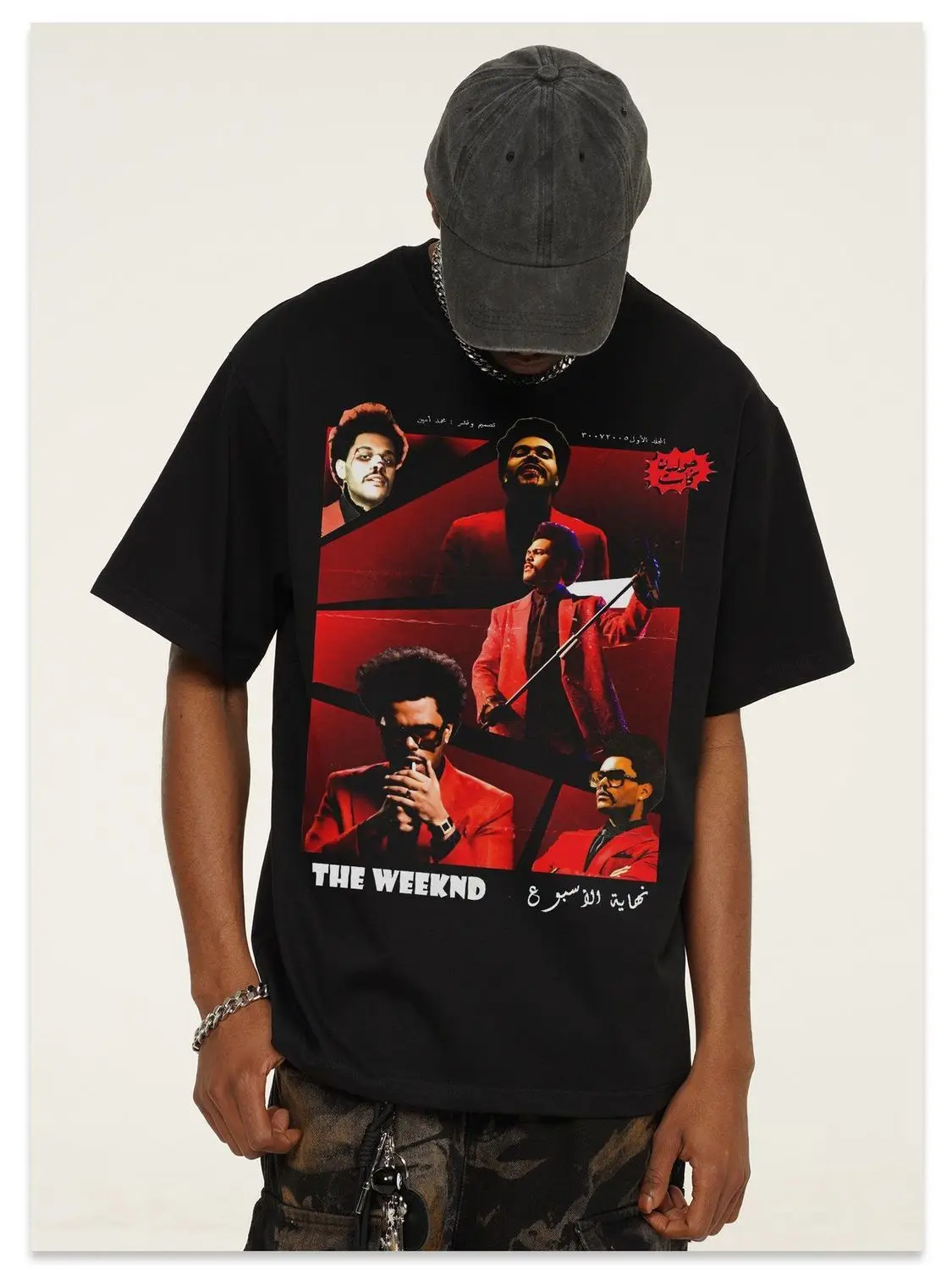 

A Popular American-style Casual and Versatile Short-sleeved Retro Printed T-shirt for Foreign Trade, Made of Loose Pure Cotton