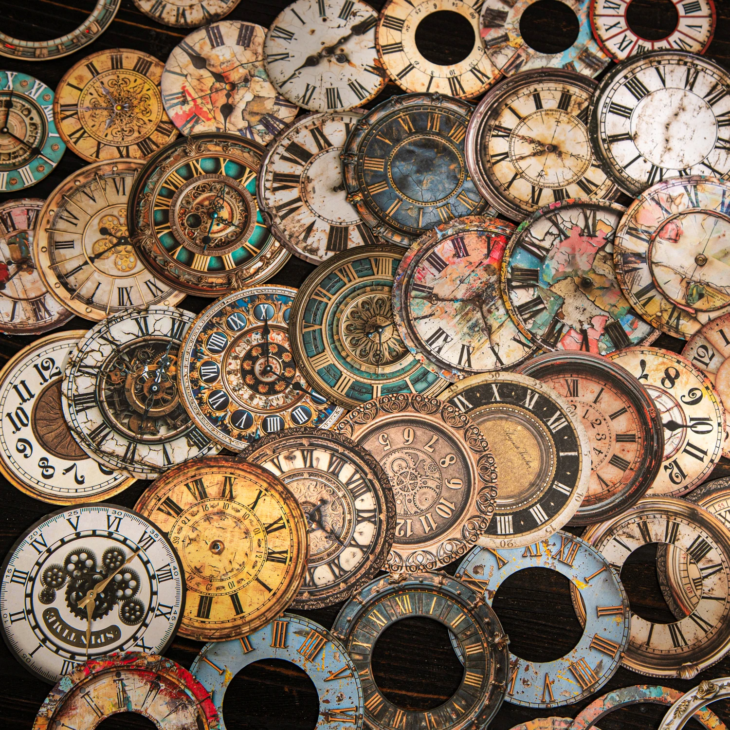 تحول الوقت سلسلة خمر ساعة المشهد ملصق الإبداعية DIY مجلة المواد الكولاج سكرابوكينغ القرطاسية