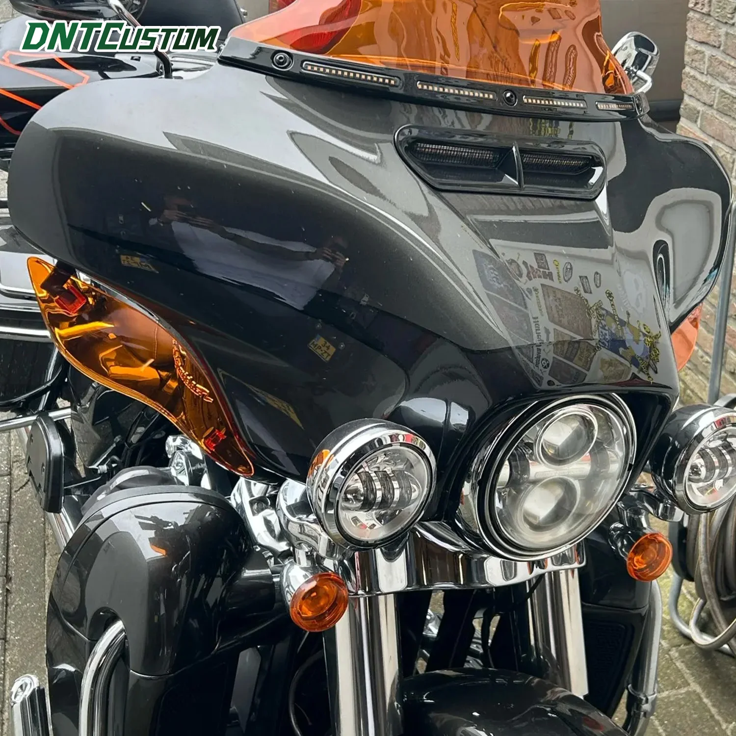 

DNTCUSTOM Orange PC Side Wings Air Deflectors Adjustable for Harley Touring Electra Street Glide 2014-2023 Motorcycle Red Parts
