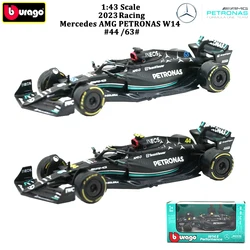 Bburago 1:43 2023 Mercedes AMG Formula One Team W14 #44 #63 Alloy Car Diecast Model Toy Collectable Gifts For Adults