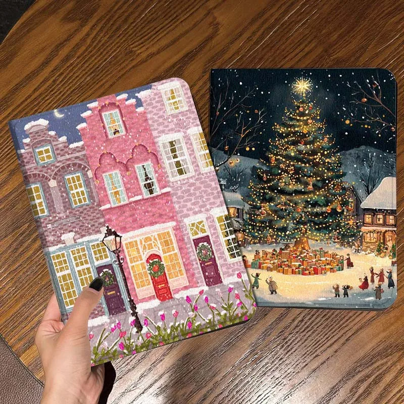 

Чехол для планшета Apple iPad Air Pro mini 1 2 3 4 5 6 7 8 9 11 M2 M3 M5 M4 5-го 6-го 7-го 10-го 11-го поколений с рисунком «Домик на снежной улице» – отличный подарок