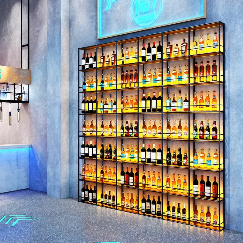 Drink Buffet Corner Wine Rack Living Room Club Retail Restaurant Wine Cabinets Commercial Holder Botellero Vino Display Cabinet