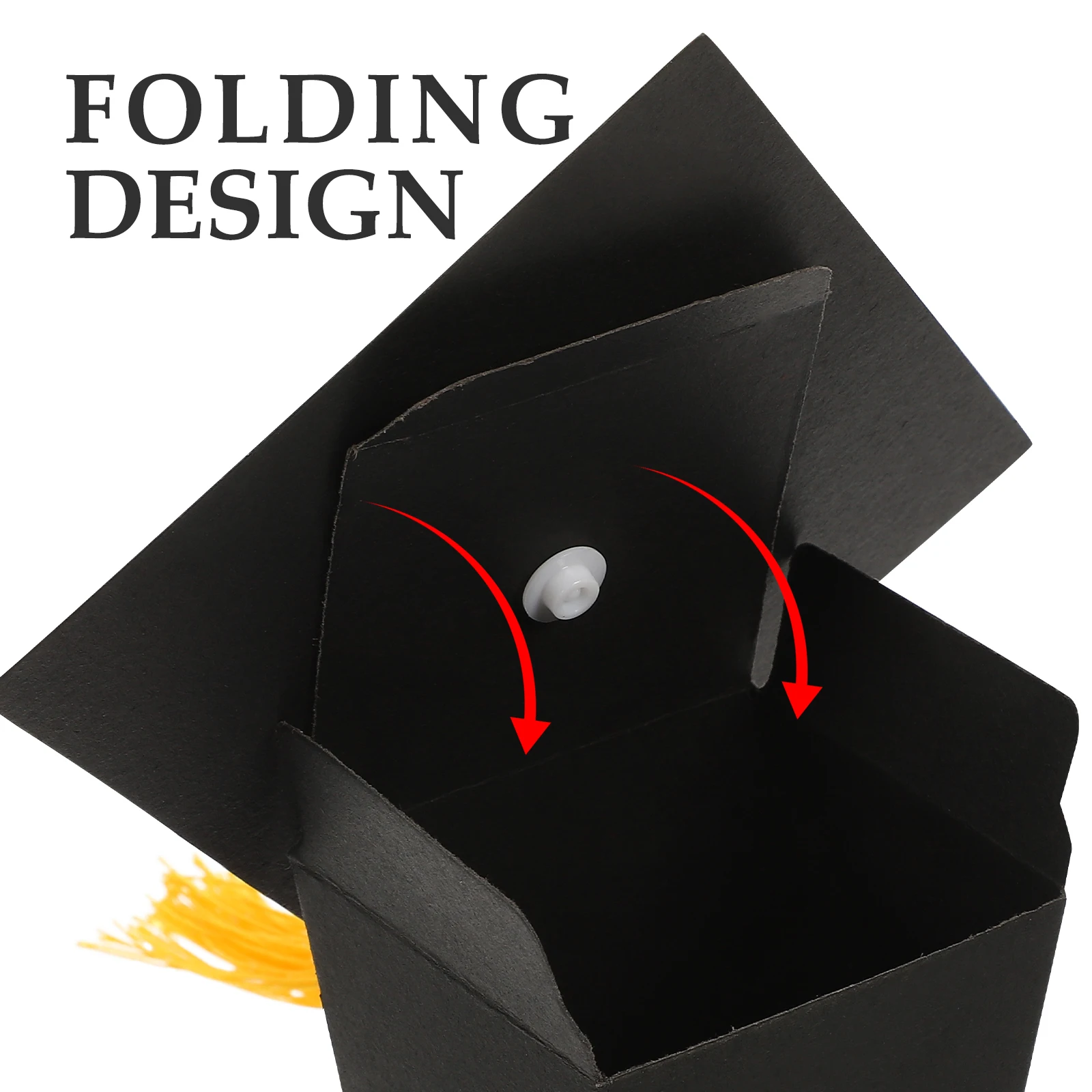 

50pcs Graduation Candy Yellow Tassel Party Sweets Box Biscuit Case Chocolate Ceremony Gift Packaging Box