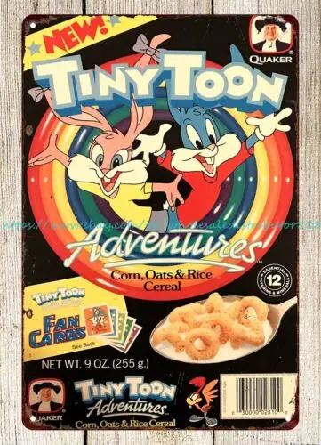 outdoor wall decoration Tiny Toon Adventures cereal 1990s metal tin sign