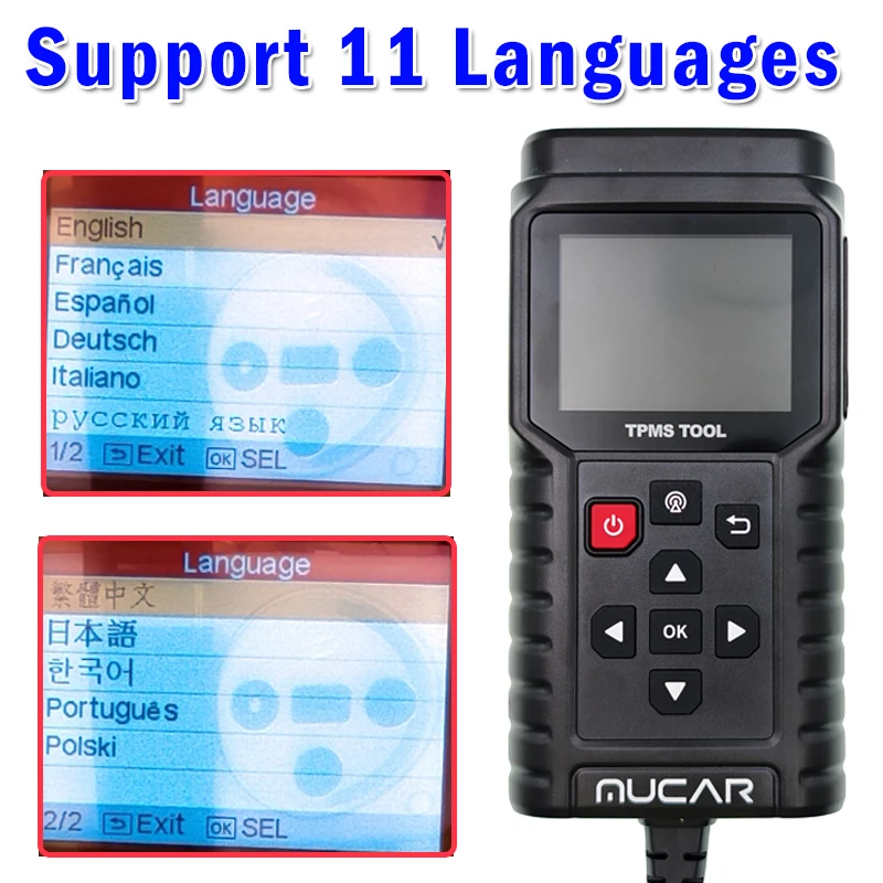 MUCAR TPMS T90 Add New Functions Car Tire Pressure Program Tool 2in1 315MHz 433MHz TPMS Sensor Service Tool Better ThinkCar T90