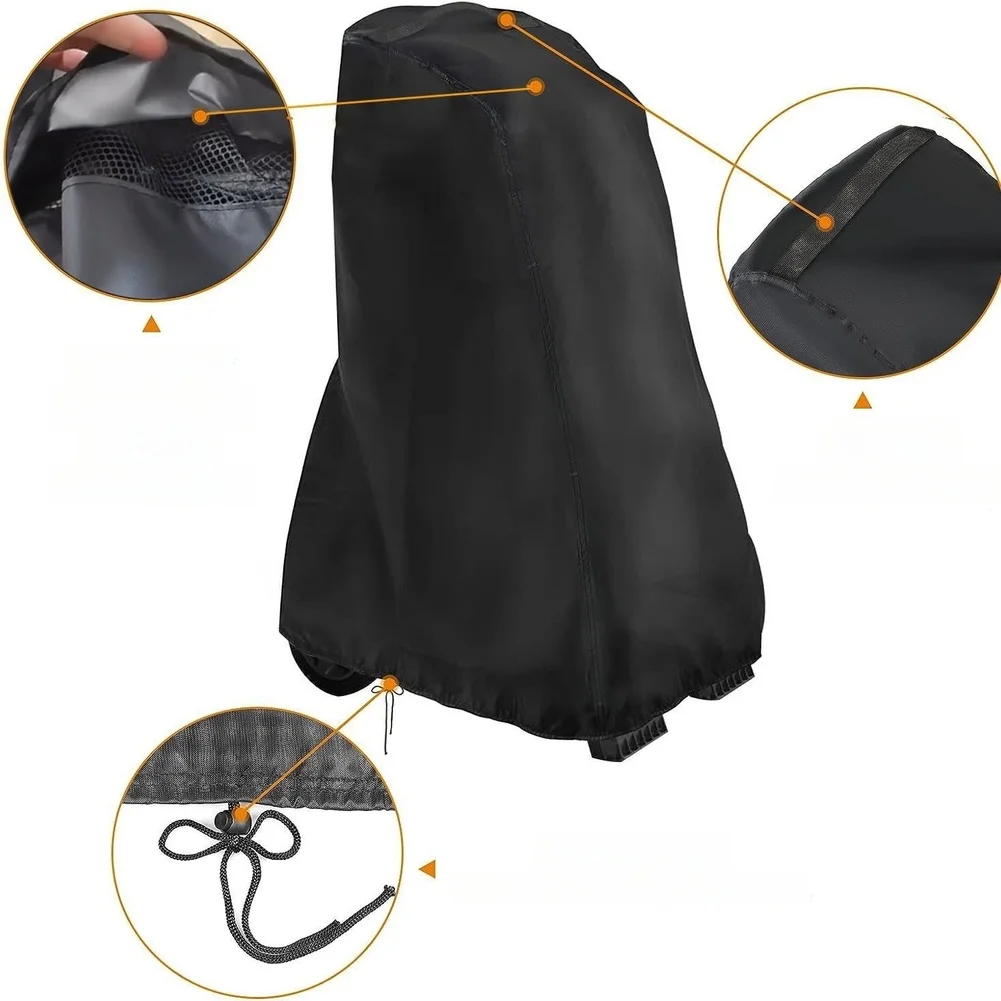 Black Pool Robot Cover 420D Polyester Waterproof Dustproof with Adjustable Drawstring Closure and Easy Grip Handles 56x66x107cm