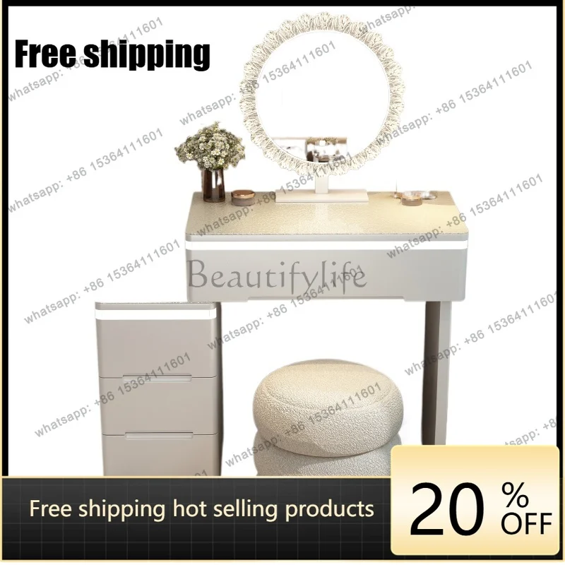 zj.Simple Nordic Vanity Table Dest Mirror Chair Europa Dresser Makeup Vanity Desk White Corner Penteadeiras Bedroom Furniture