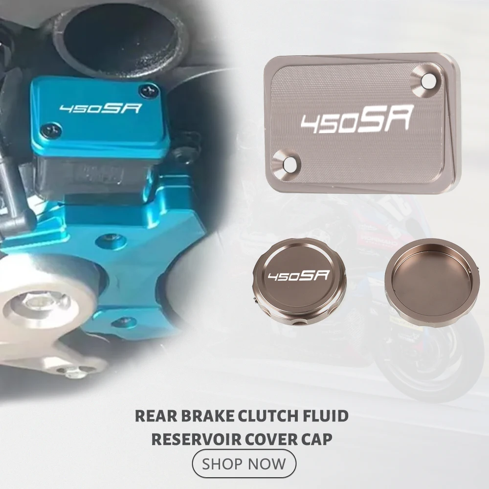 

FOR CFMOTO CF MOTO 450SR 450 SR 2022 2023 2024 Motorcycle Aluminum Front & Rear Brake Clutch Fluid Reservoir Cover Cap Protector