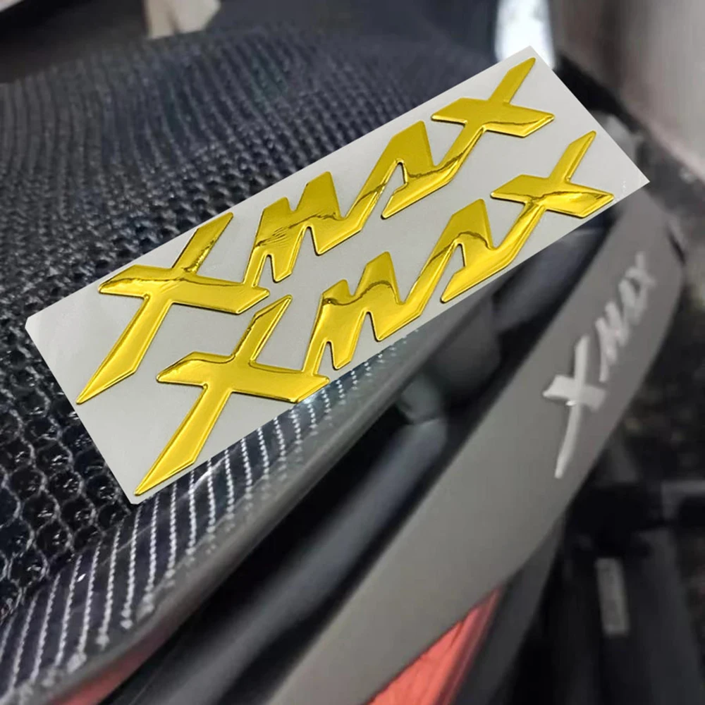 2pcs Motorcycle 3D Soft Plastic Emblem Stickers X-MAX Logo Decals for Yamaha XMAX 300 250 125 400 Scooter Decor Accessories