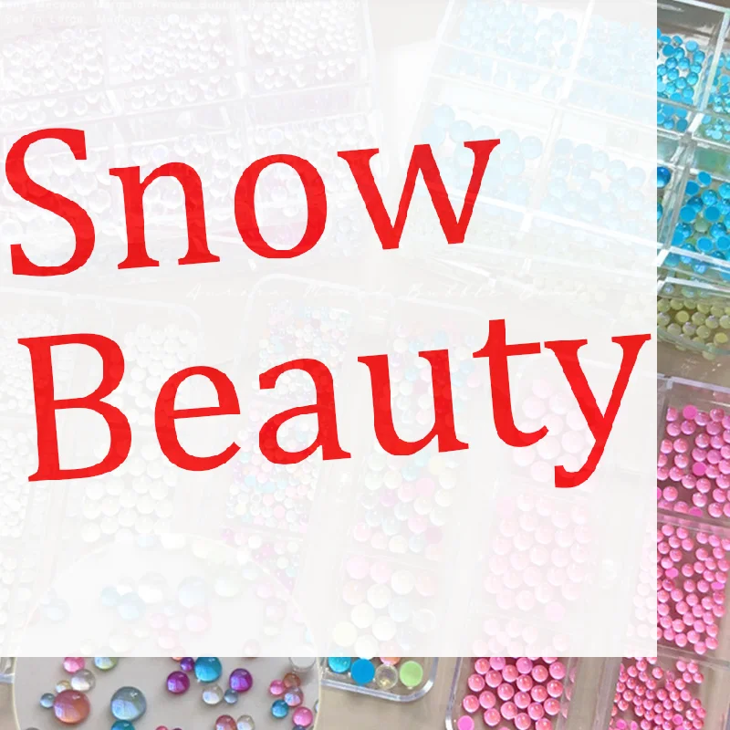 Colorful Mermaid Bubble Bead Half Round Flat Bottom Shiny Aurora Size Mixed Candy Color Nail Art Accessories Decoration Manicur