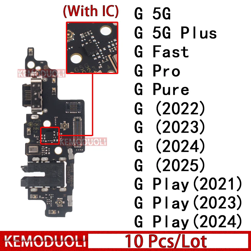 

10 Pcs/Lot Usb Dock Connector for Motorola Moto G Play Fast Pro Pure 5G Plus Charging Ports Board Flex 2021 2022 2023 2024 2025