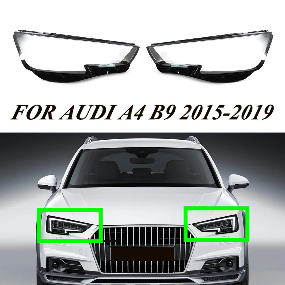 

Left Right Transparent Auto Front Headlight Headlamp Lens Glass Lampshade Cover Shell For A4 B9 2015-2019 8W0941043 8W0941044