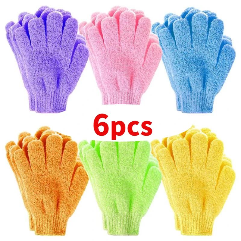 

1/6pcs Exfoliating Bath Gloves Household Shower Towel Scrub Body Wash Children Home Supply Elastic Wipe Back Cleaning Gloves