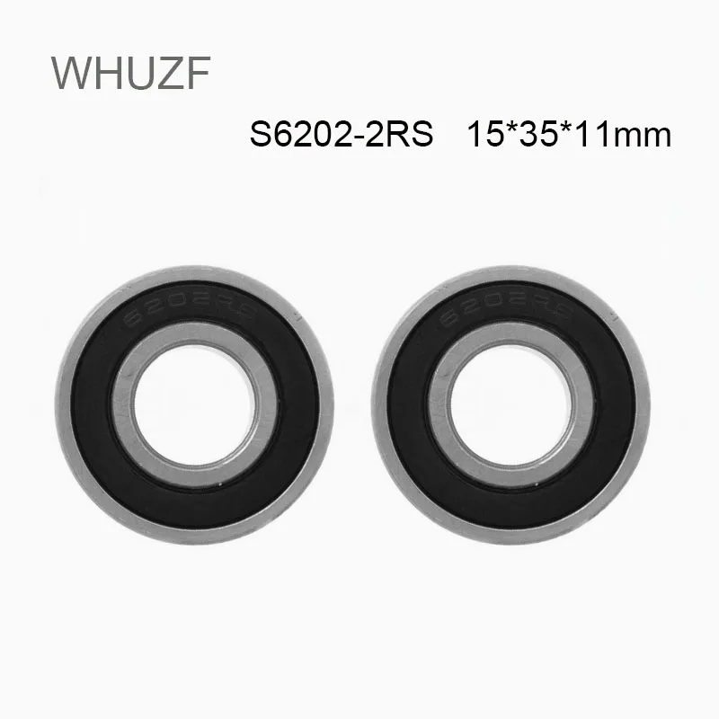 WHUZF 5/10PCS S6202RS Bearing 15*35*11 mm ABEC-3 440C Stainless Steel S 6202RS Ball Bearings 6202 Stainless Steel Ball Bearing