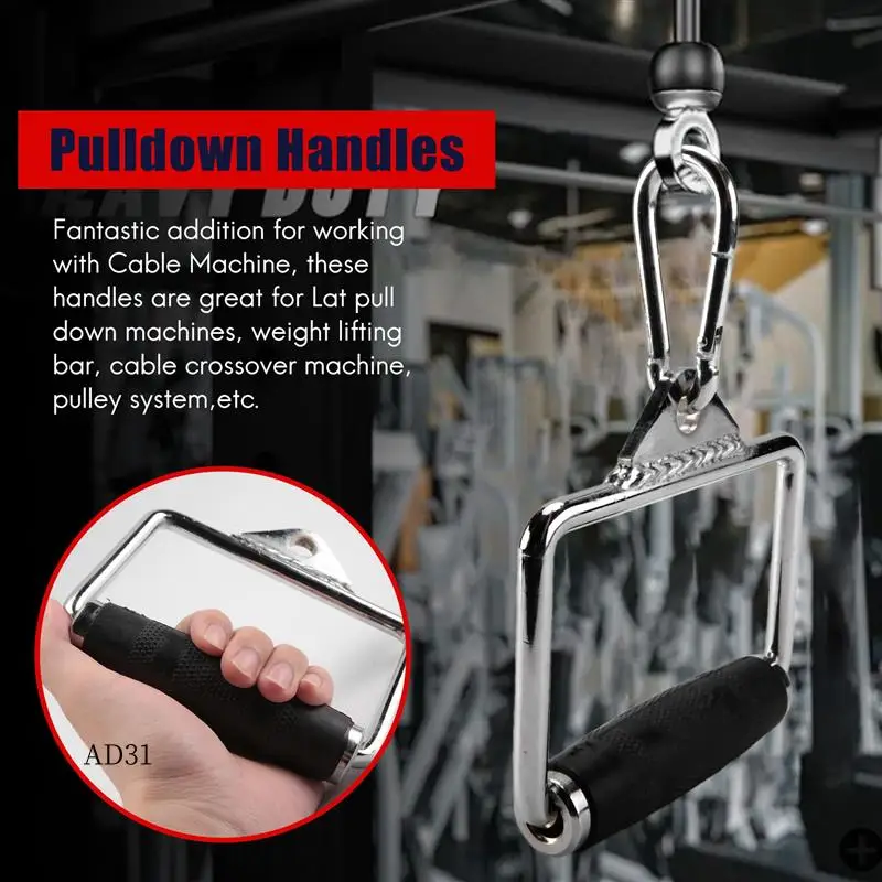 

New-Pulldown Cable Machine Handles, Heavy Duty Triceps Biceps Press Down Cable Handle For Pulley Workouts Home Gym