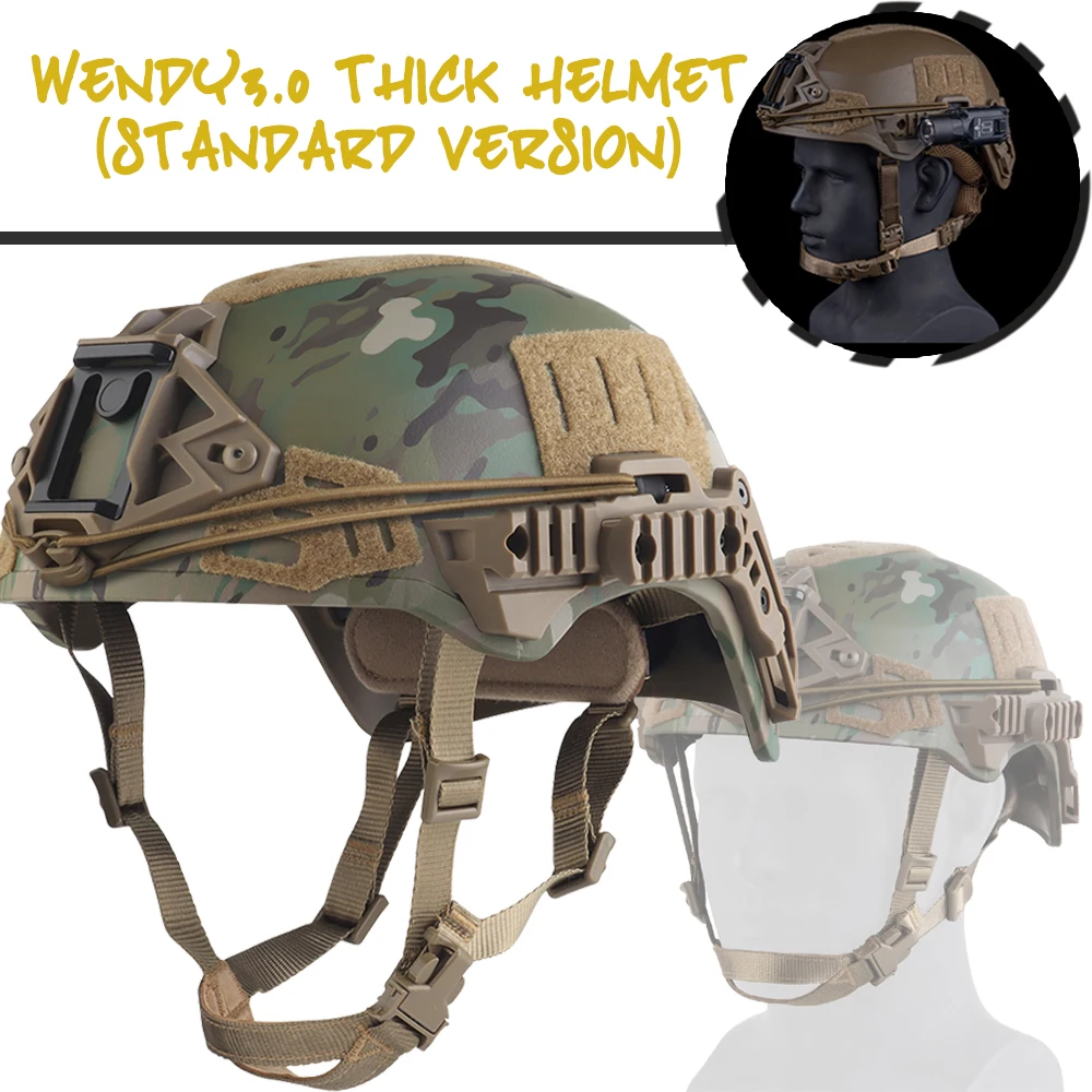 

Tactical Thick Helmet for Wendy3.0 with NVG Mount Side Rail Anti-Collision Lining Airsoft Paintball Protective Equipment