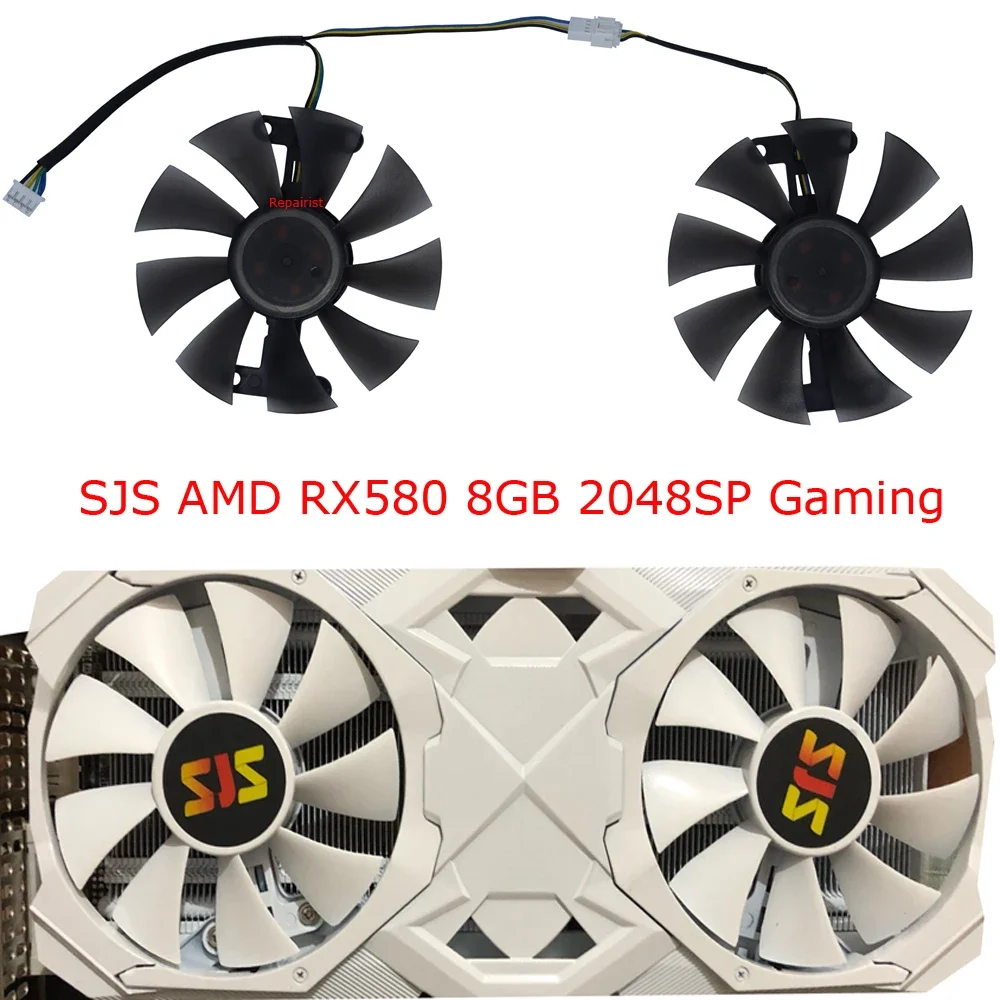 

2Pcs/Set,85MM Diameter,GA91S2H,Video Card Fan,GPU Cooler,Replace FL8015 12VB,For SJS SE JI SHI RX580 8GB 2048SP Gaming White