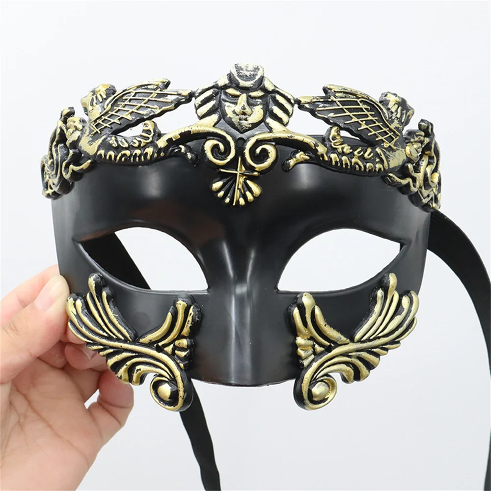 Masques qualifiée aux de cosplay de style romain pour hommes, masque semi-couvrant, masque de Noël de Pâques, accessoires de fête Tim, accessoires de masque mardi gras, cadeau