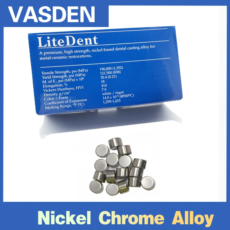 

1KG LiteDent Nickel Chromium With Beryllium Base Ceramic Casting Alloy Dental Metal Ni-Cr Alloys