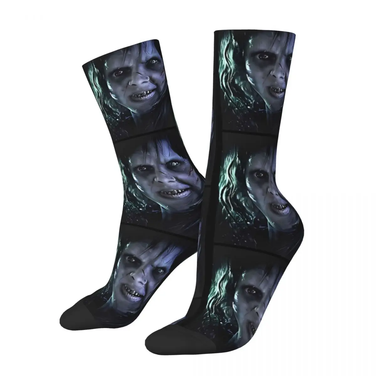 Funny Men's Socks Regan Vintage The Exorcist Horror Film Harajuku Casual Crew Sock Gift Pattern Printed